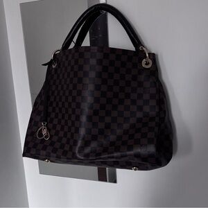 Brown Tote Purse W/ Red Interior